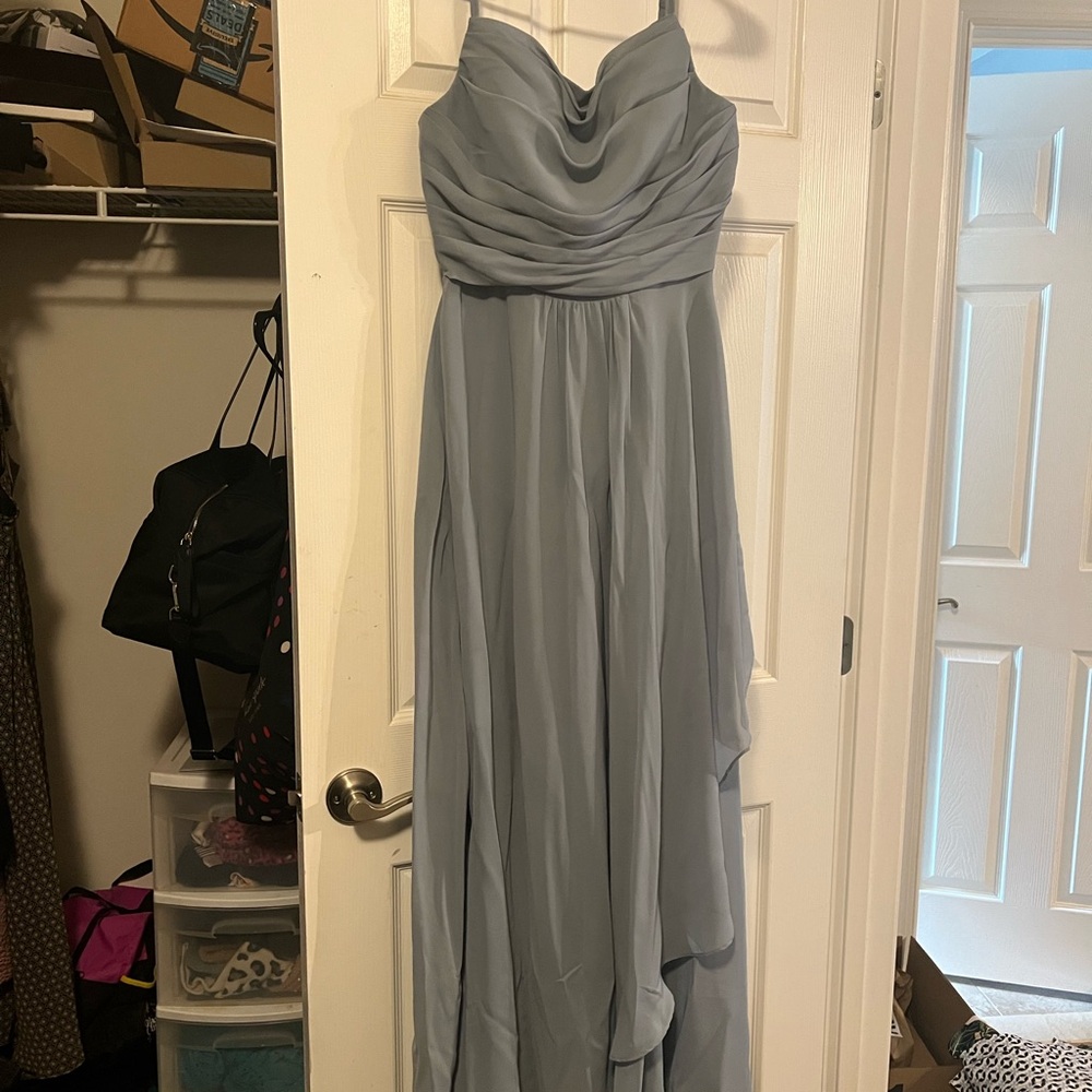 Chic Light Blue Strapless Wedding Dress